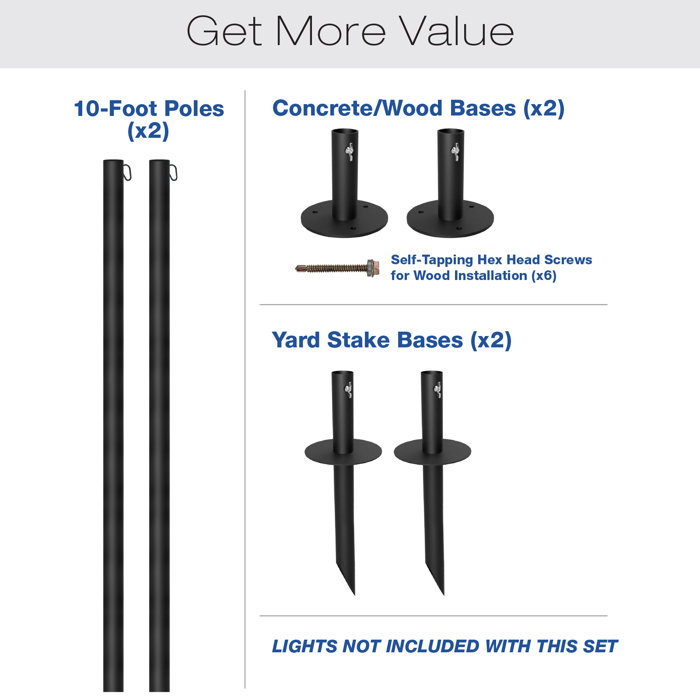 Arlmont & Co. Bistro String Light Poles & Reviews Wayfair